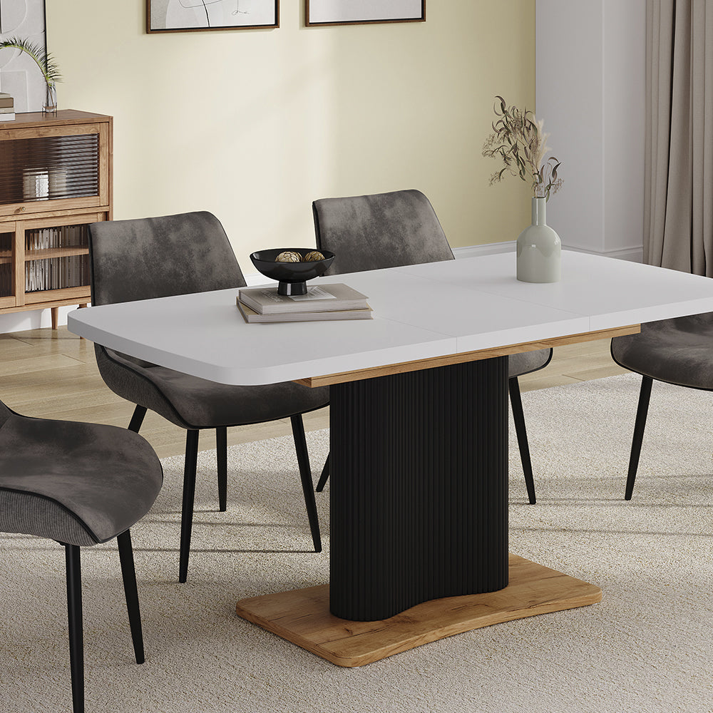 Vicco tavolo da pranzo allungabile Rovere bianco/dorato 120 x 80 cm estensibile