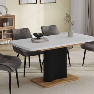 Vicco tavolo da pranzo allungabile Rovere bianco/dorato 120 x 80 cm estensibile