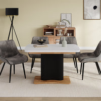 Vicco tavolo da pranzo allungabile Rovere bianco/dorato 120 x 80 cm estensibile