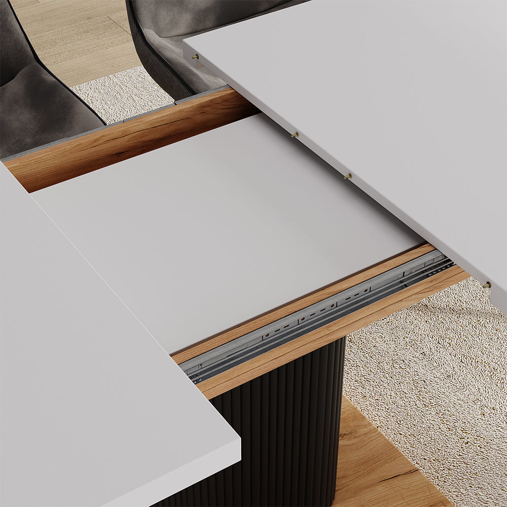 Vicco tavolo da pranzo allungabile Rovere bianco/dorato 120 x 80 cm estensibile