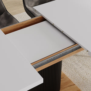 Vicco tavolo da pranzo allungabile Rovere bianco/dorato 120 x 80 cm estensibile