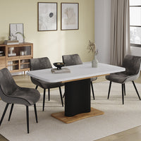 Vicco tavolo da pranzo allungabile Rovere bianco/dorato 120 x 80 cm estensibile