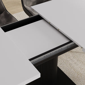 Vicco tavolo da pranzo allungabile Bianco/nero 120 x 80 cm Estensibile