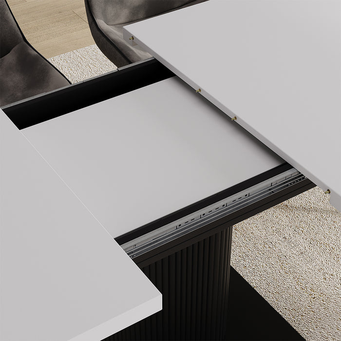 Vicco tavolo da pranzo allungabile Bianco/nero 120 x 80 cm Estensibile