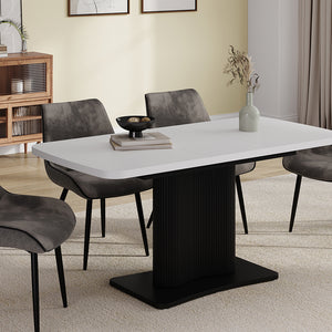 Vicco tavolo da pranzo allungabile Bianco/nero 120 x 80 cm Estensibile