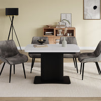 Vicco tavolo da pranzo allungabile Bianco/nero 120 x 80 cm Estensibile