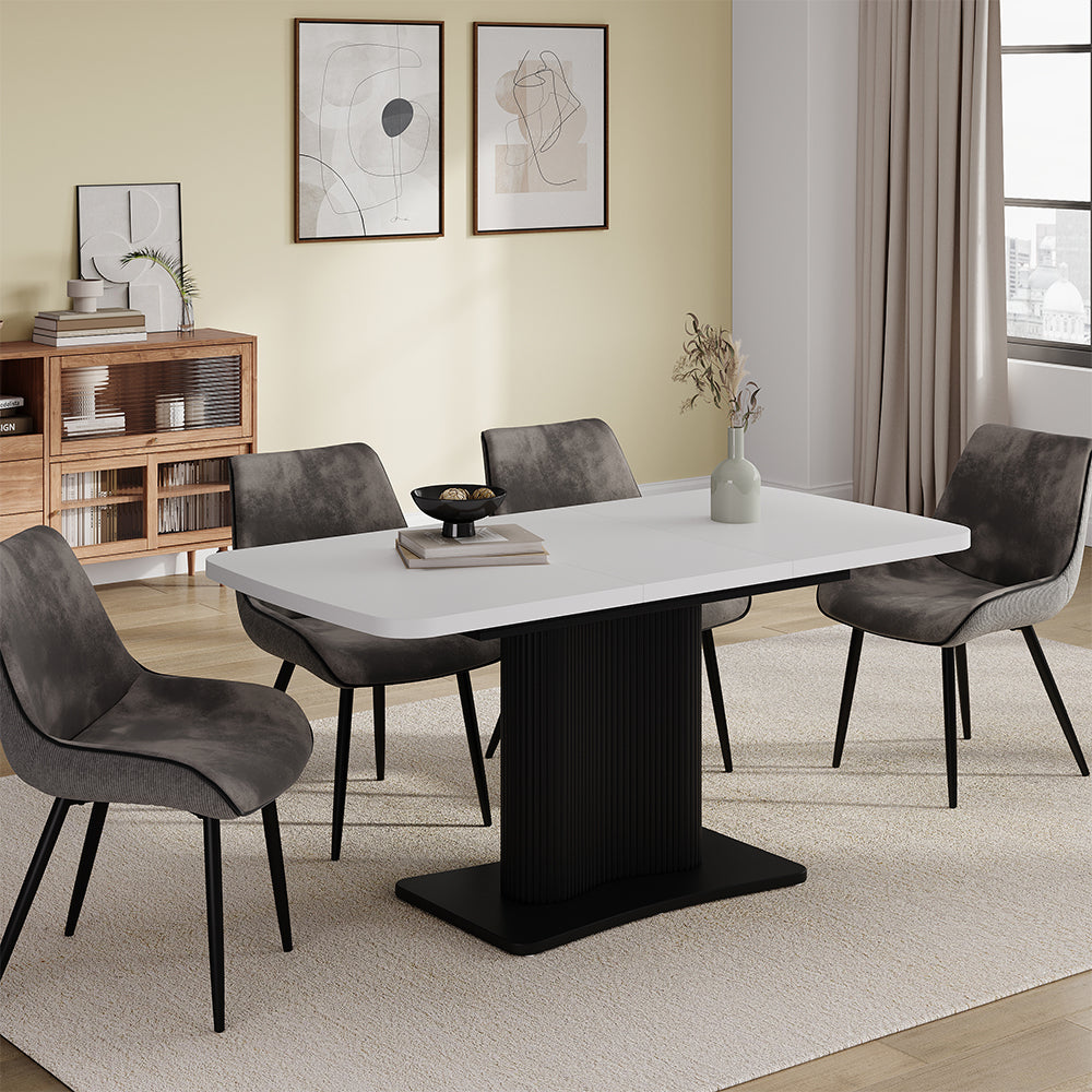 Vicco tavolo da pranzo allungabile Bianco/nero 120 x 80 cm Estensibile