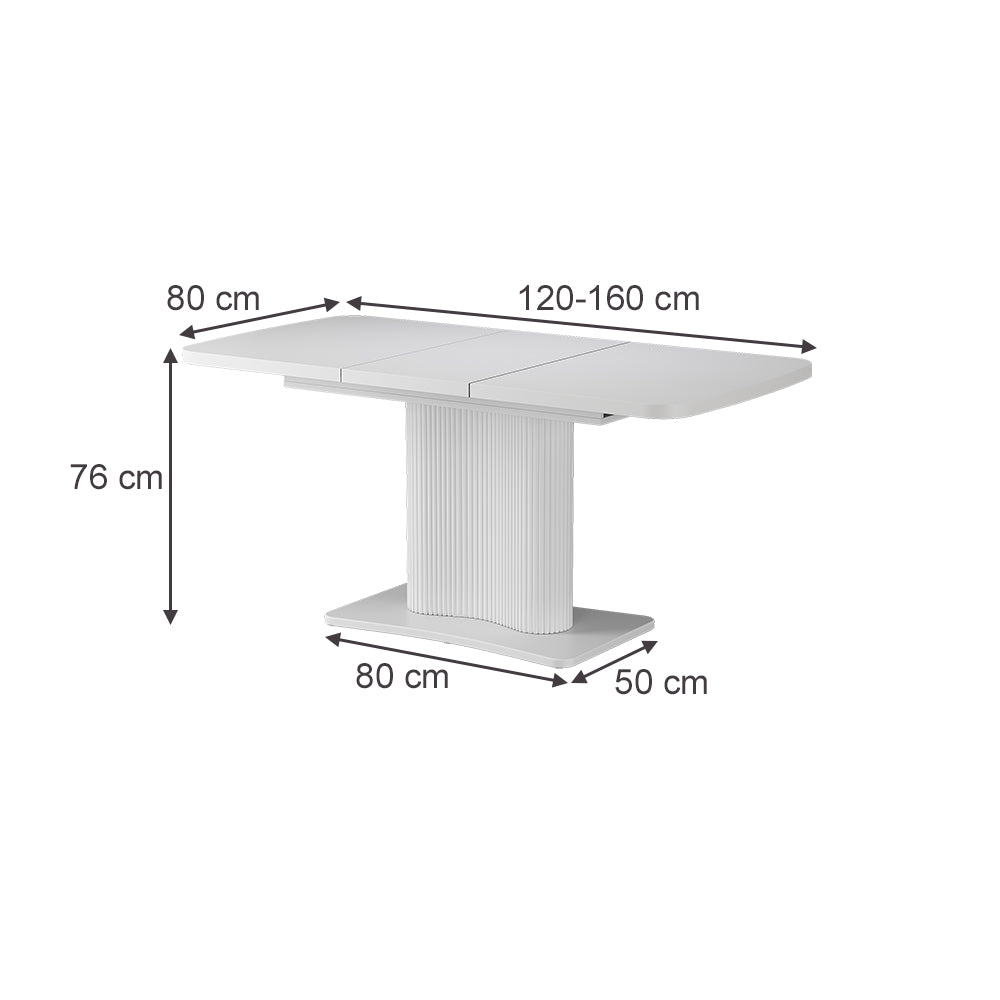 Vicco tavolo da pranzo allungabile Bianco/bianco 120 x 80 cm estensibile