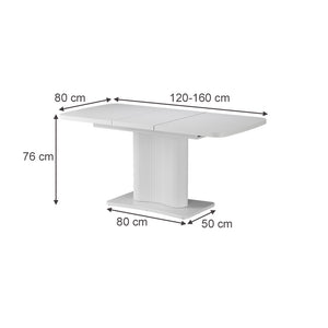 Vicco tavolo da pranzo allungabile Bianco/bianco 120 x 80 cm estensibile