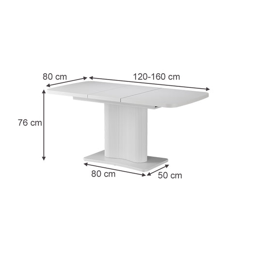 Vicco tavolo da pranzo allungabile Bianco/bianco 120 x 80 cm estensibile