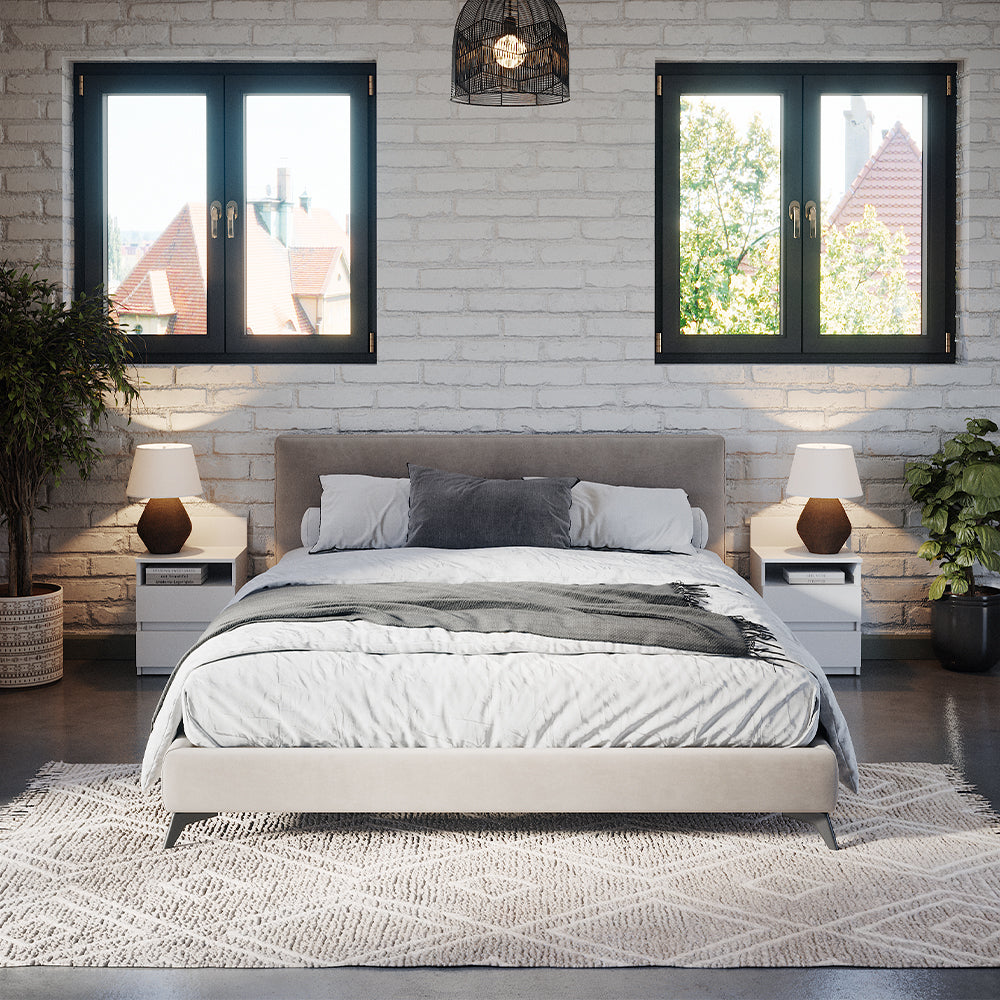 Vicco Comodino camera da letto Bianco 32.3 x 59.1 cm Set di 2