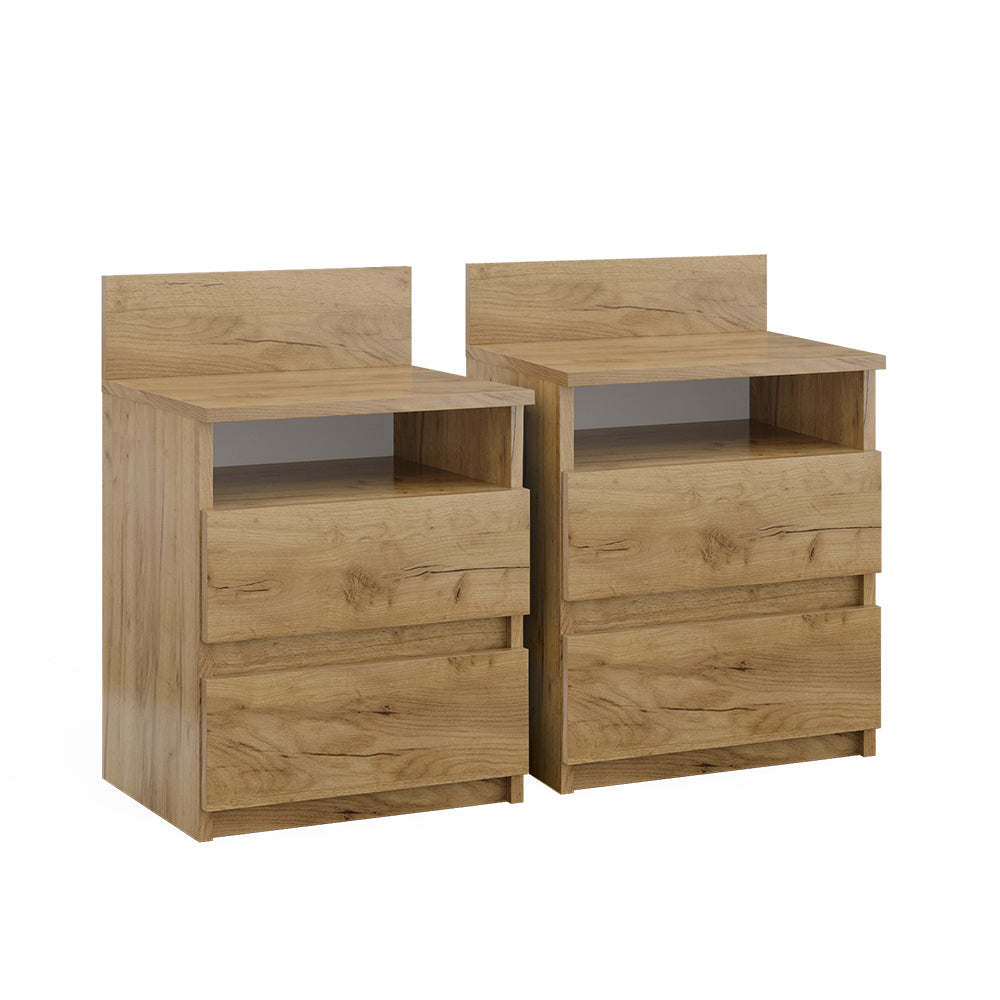 Vicco Comodino camera da letto Quercia dorata 32.3 x 59.1 cm Set di 2