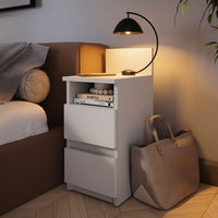 Vicco Comodino Bianco 25 x 59.1 cm con 2 cassetti