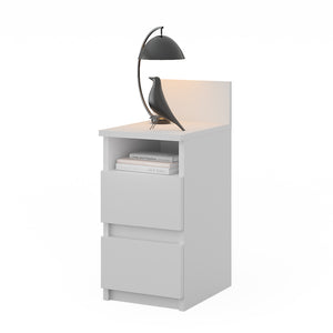 Vicco Comodino Bianco 25 x 59.1 cm con 2 cassetti