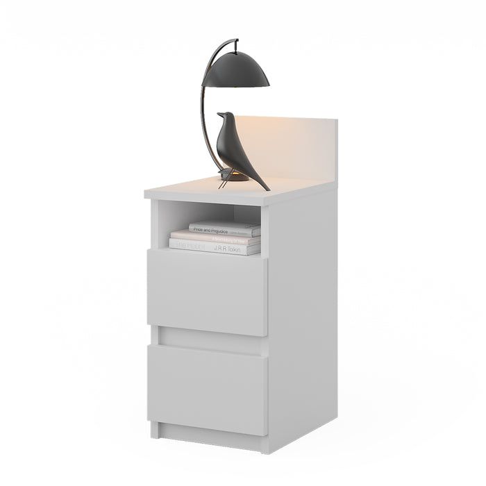 Vicco Comodino Bianco 25 x 59.1 cm con 2 cassetti