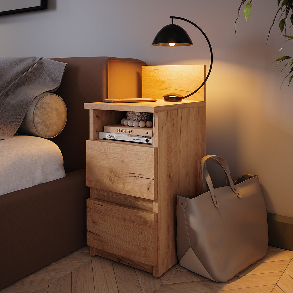 Vicco Comodino Quercia dorata 25 x 59.1 cm Set di 2