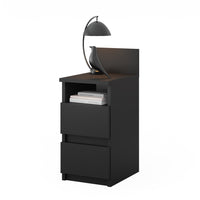 Vicco Comodino camera da letto Nero 25 x 59.1 cm con 2 cassetti