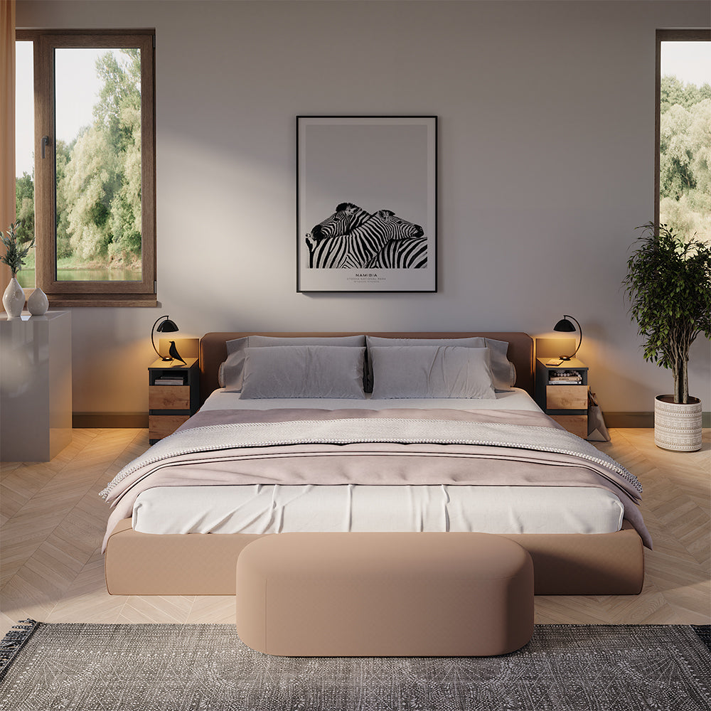 Vicco Comodino Antracite/quercia dorata 25 x 59.1 cm Set di 2