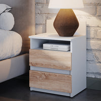 Vicco Comodino camera da letto Bianco/Sonoma 32.3 x 59.1 cm Set di 2