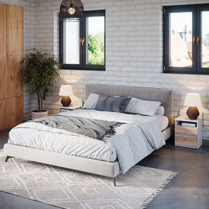 Vicco Comodino camera da letto Bianco/Sonoma 32.3 x 59.1 cm Set di 2