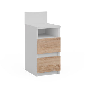 Vicco Comodino camera da letto Bianco/Sonoma 25 x 59.1 cm con 2 cassetti