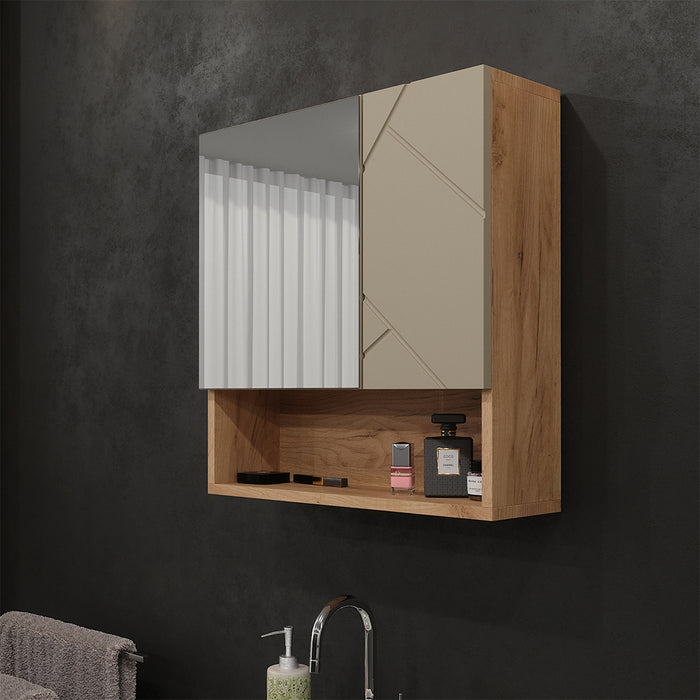 Vicco Specchio contenitore bagno Quercia dorata 54 x 55 cm