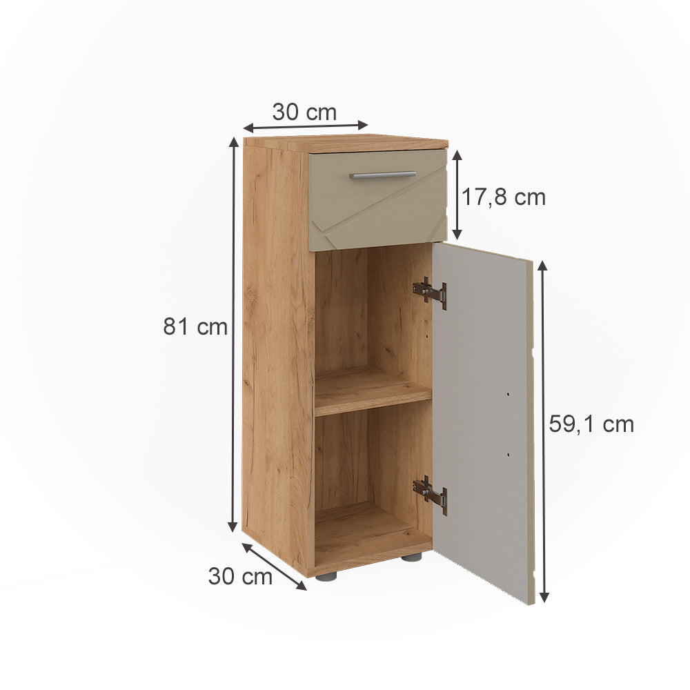 Vicco mobiletto bagno Quercia dorata 30 x 81 cm
