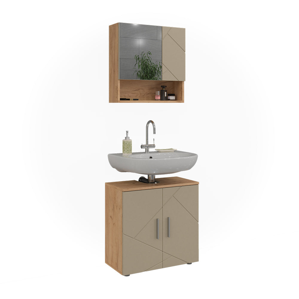 Vicco Set di mobili da bagno Quercia dorata 2 parti
