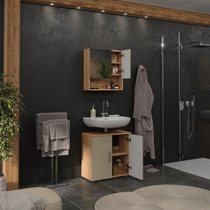 Vicco Set di mobili da bagno Quercia dorata 2 parti