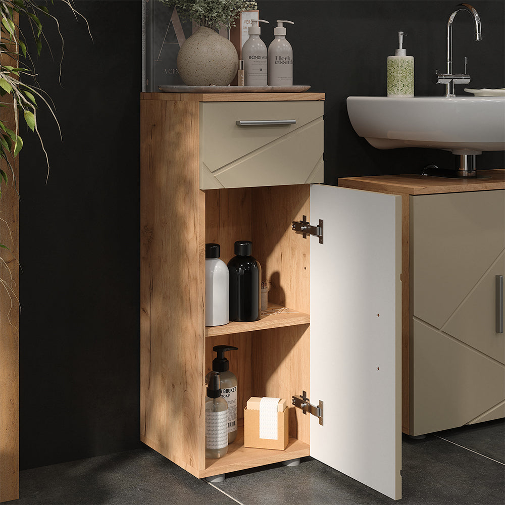 Vicco Set di mobili da bagno 3 pezzi Quercia dorata 3 parti