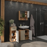 Vicco Set di mobili da bagno 3 pezzi Quercia dorata 3 parti