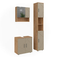 Vicco Set di mobili da bagno 3 pezzi Quercia dorata 3 parti