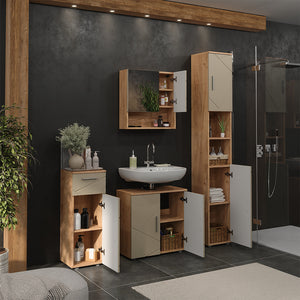 Vicco Set di mobili da bagno Quercia dorata 4 parti