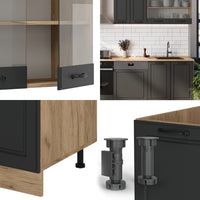 Vicco Cucina componibile Antracite casa di campagna/rovere dorato 300 cm , PL Rovere