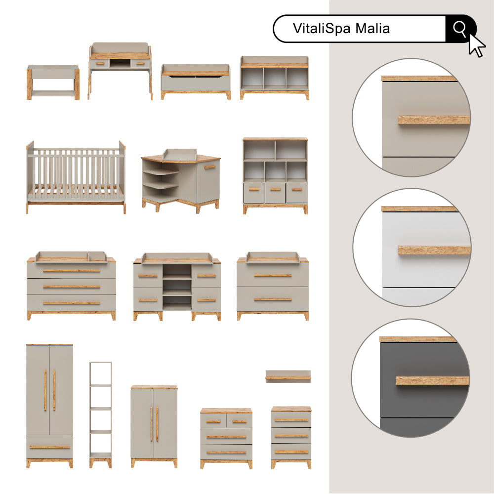 Vitalispa Armadio per bambini Bianco/Artisan 70 x 186.8 cm