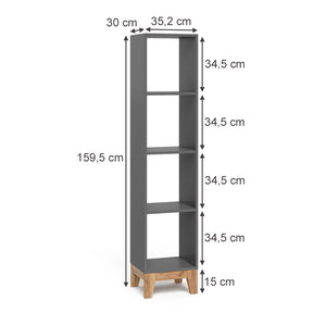 Vitalispa Scaffale per bambini Grigio/Artisan 35.2 x 159.5 cm
