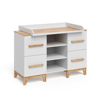 Vitalispa Fasciatoio Bianco/Artisan 133 x 98 cm XL con 4 cassetti