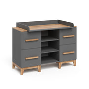 Vitalispa Fasciatoio Grigio/Artisan 133 x 98 cm XL con 4 cassetti