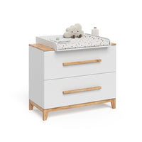 Vicco Fasciatoio Bianco/Artisan 108 x 98 cm con 2 cassetti