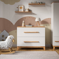 Vicco Fasciatoio Bianco/Artisan 108 x 98 cm con 2 cassetti