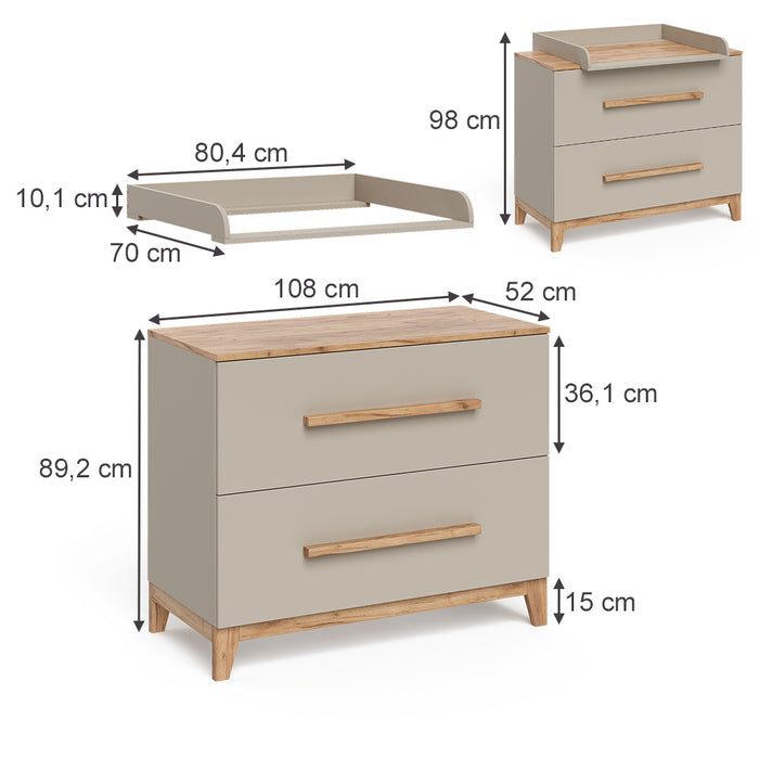 Vitalispa Fasciatoio Cashmere/Artigianale 108 x 98 cm con 2 cassetti