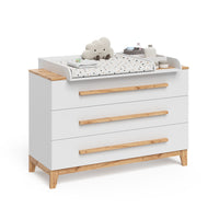 Vitalispa Fasciatoio Bianco/Artisan 133.2 x 98 cm con 3 cassetti