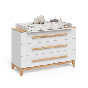 Vitalispa Fasciatoio Bianco/Artisan 133.2 x 98 cm con 3 cassetti