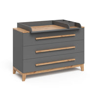 Vitalispa Fasciatoio Grigio/Artisan 133.2 x 98 cm con 3 cassetti