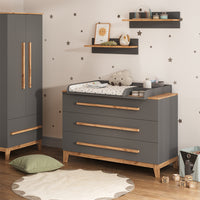 Vitalispa Fasciatoio Grigio/Artisan 133.2 x 98 cm con 3 cassetti