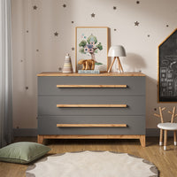 Vitalispa Fasciatoio Grigio/Artisan 133.2 x 98 cm con 3 cassetti