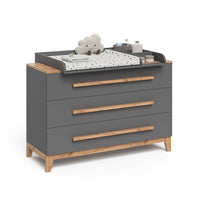 Vitalispa Fasciatoio Grigio/Artisan 133.2 x 98 cm con 3 cassetti