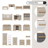 Vitalispa Fasciatoio Grigio/Artisan 133.2 x 98 cm con 3 cassetti