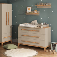 Vitalispa Fasciatoio Quercia cashmere 133.2 x 98 cm con 3 cassetti