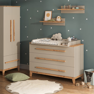 Vitalispa Fasciatoio Quercia cashmere 133.2 x 98 cm con 3 cassetti